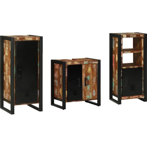 VidaXL Set namje&amp;scaron;taja za kupaonicu 3 pcs Čvrsto reciklirano drvo Slike