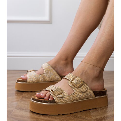 D/CEO Beige-silver sandals with buckles on straps Orinos Slike