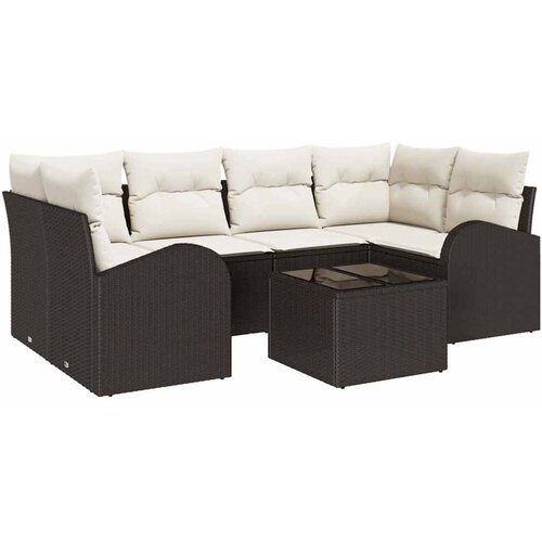  Sjedeća garnitura za vrt 7 kom. 6-Broj sjedala i Krema 234 x 124 x 69 cm Slike