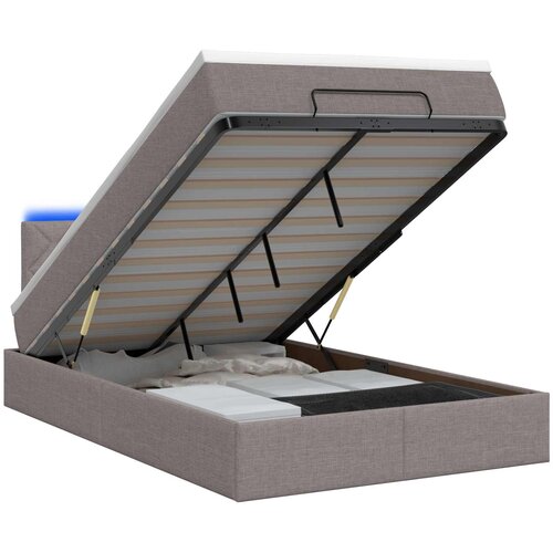  Krevet od pjene s madracem i LED-om Sivosmeđa 120 x 190 cm Slike