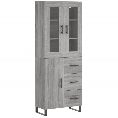 Maison Chic Visoka Komoda - Predalnik siva sonoma 69,5x34x180 cm inženirski les, (21722060) Slike