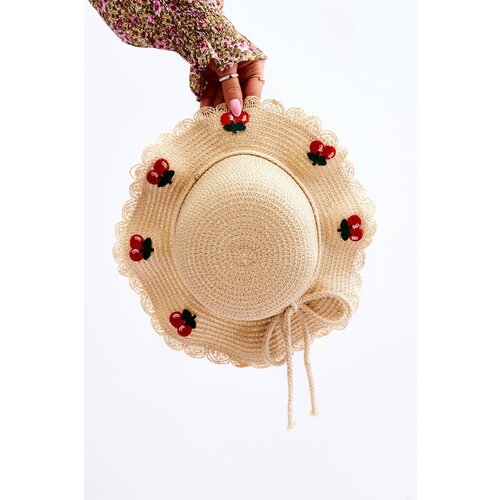 Children&amp;#039;s Hat With Cherries Beige Slike
