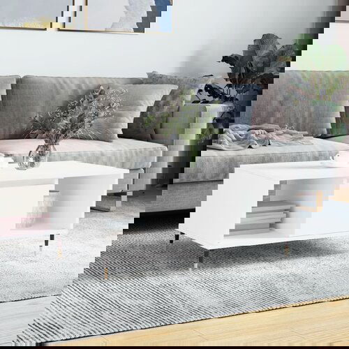 vidaXL Stolić za kavu bijeli 90 x 50 x 36 5 cm od konstruiranog drva Cijene