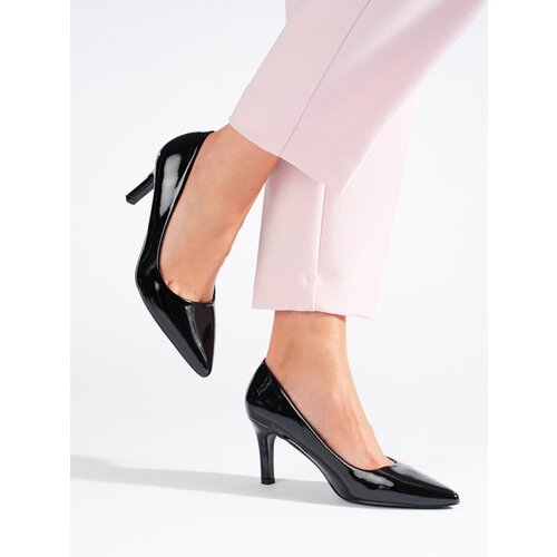 SHELOVET classic women&amp;#039;s heeled pumps black lacquered Slike