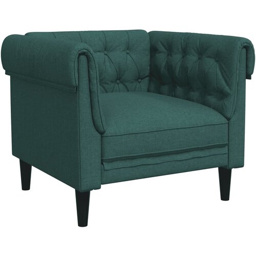 VidaXL Fotelj chesterfield temno zelena tkanina, (21113670) Slike
