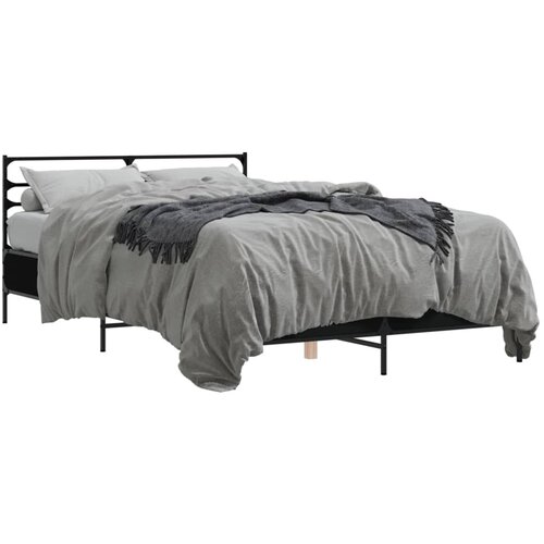 VidaXL Okvir kreveta crni 120 x 200 cm od konstruiranog drvo i metal Slike