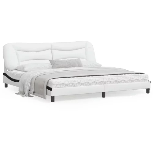  Okvir za krevet s uzglavljem bijelo-crni 200x200cm umjetna koža