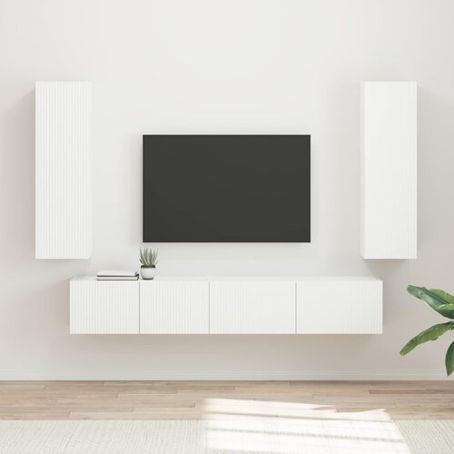  Set TV komoda 3 kom. Bijelo Konstruirano drvo Cijene
