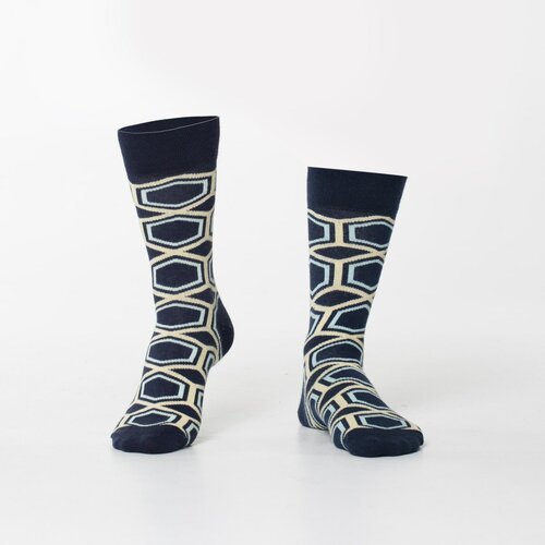 Fasardi Men's navy blue patterned socks Slike