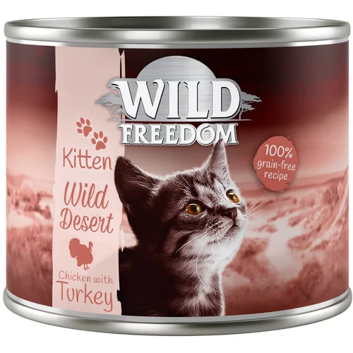Wild Freedom Ekonomično pakiranje Kitten 12 x 200 g - Wild Desert - puretina i piletina