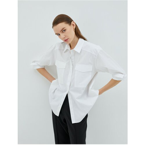 Koton Oversize Cotton Shirt Pocket Detailed Slike