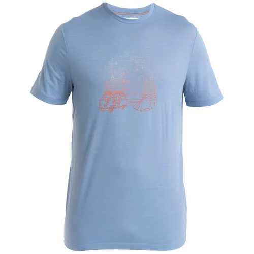 ICEBREAKER Funkcionalna majica 'Tech Lite III' svetlo modra / temno oranžna / bela