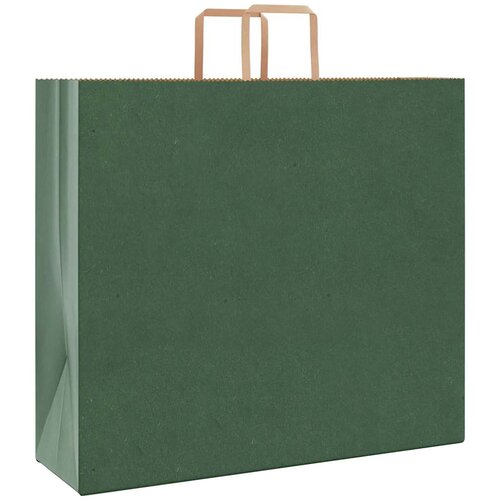  Papirnate vrećice 250 kom s ručkama zelene 54x15x49 cm Slike