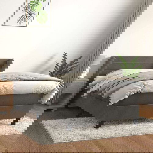 Box spring krevet s madracem tamnosivi 80 x 200 cm bar&amp;scaron;unasti Slike