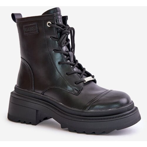 Kesi Women's Workers Ankle Boots Insulated From Goe Natural Leather Black Cijene