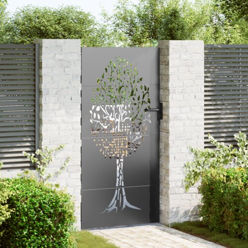 vidaXL Vrtna vrata Crna 100 x 175 cm Čelik s praškastim premazom Cene
