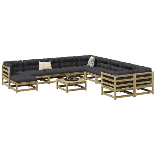 VidaXL 12-dijelni set vrtnih sofa od impregnirane borovine Slike
