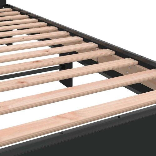 VidaXL Okvir za krevet crni 75 x 190 cm od konstruiranog drvo i metal Slike