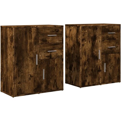 Maison Chic Komoda - Predalnik 2 kosa dimljeni hrast 60x31x70 cm inženirski les, (21719476) Cene
