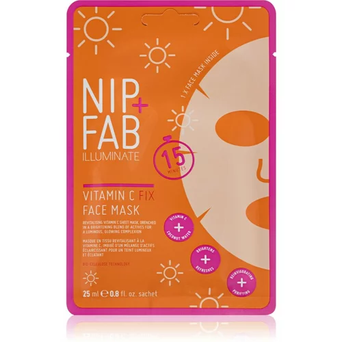 NIP+FAB Vitamin C Fix maska iz platna za obraz 25 ml