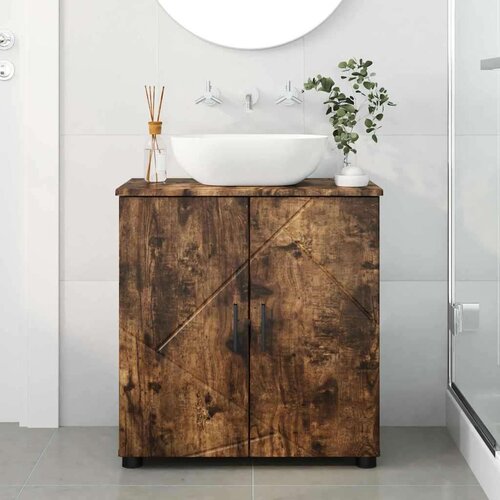VidaXL Kupaonski ormar s policom Dimljeni hrast 61 x 35 x 64 cm Slike