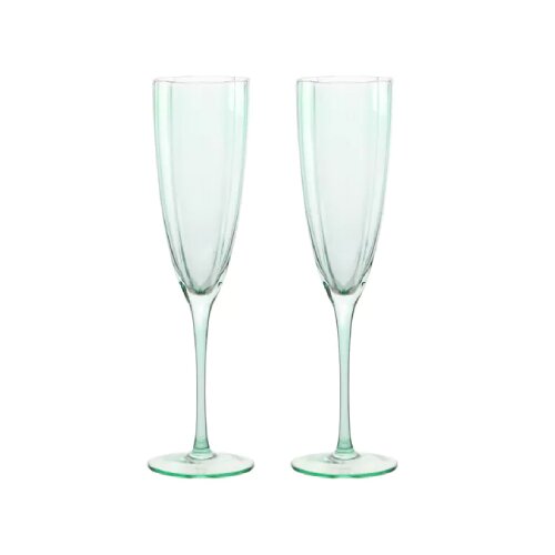 Widdop & Co. Hestia - Čaše set 2 - Hestia, Bright Green Scalloped, Champagne Cene