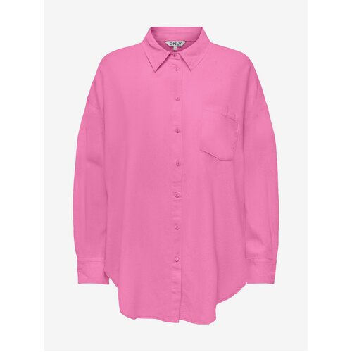 Only dark pink ladies linen shirt Corina - Ladies Cene