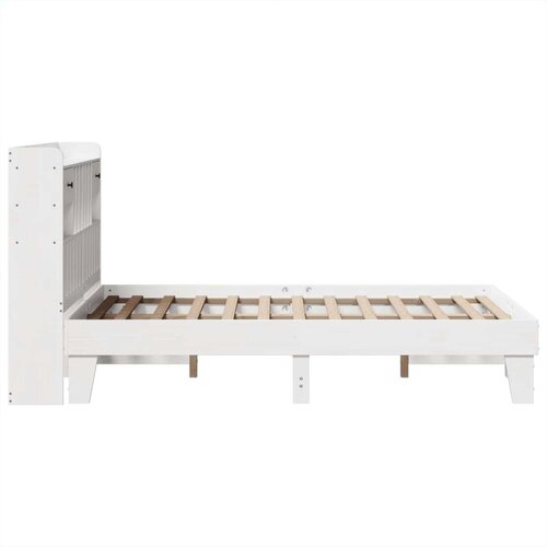 VidaXL Okvir kreveta bez madraca bijeli 135 x 190 cm masivna borovina Slike