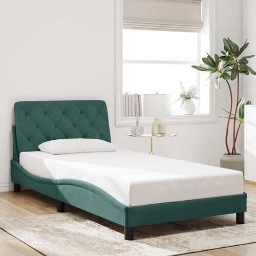 vidaXL Posteljni okvir brez vzmetnice temno zelen 100x200 cm žamet Cene