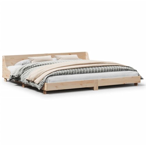 VidaXL Posteljni okvir z vzglavjem 180x200 cm borovina Slike