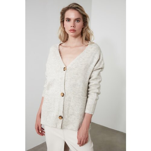 Trendyol Stone Button Detailed Knitwear Cardigan Slike