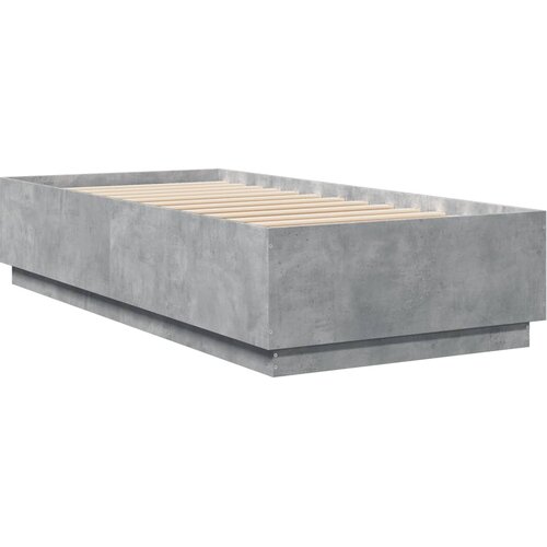  Okvir kreveta s LED svjetlima boja betona 90 x 200 cm drveni Slike