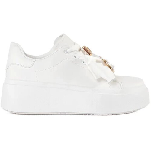 Shelvt White sneakers with gold accessories Cijene