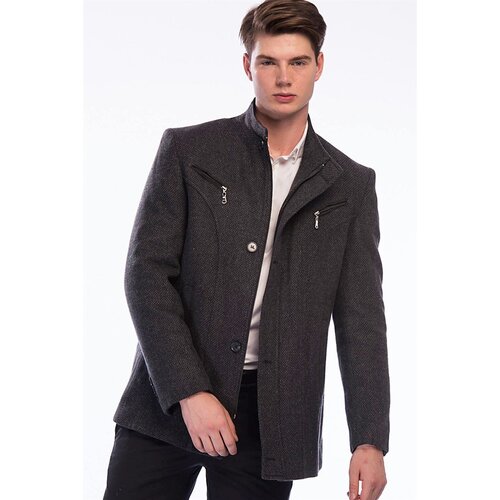 Dewberry K7126 MEN&amp;#039;S COAT-DOTTED ANTHRACITE Slike