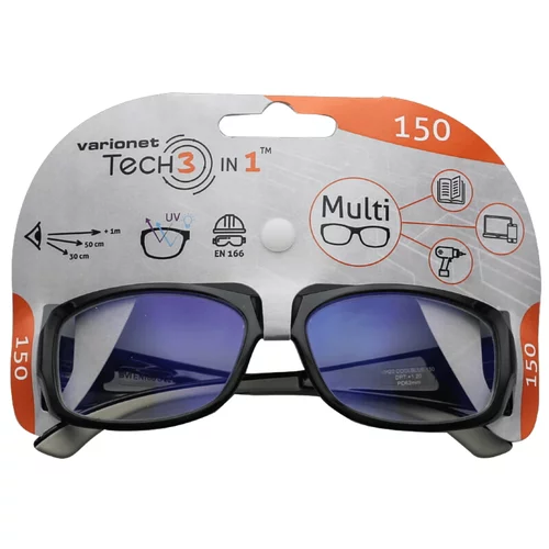 3 zaštitne naočale s dioptrijom 150 (Crno-sive boje)