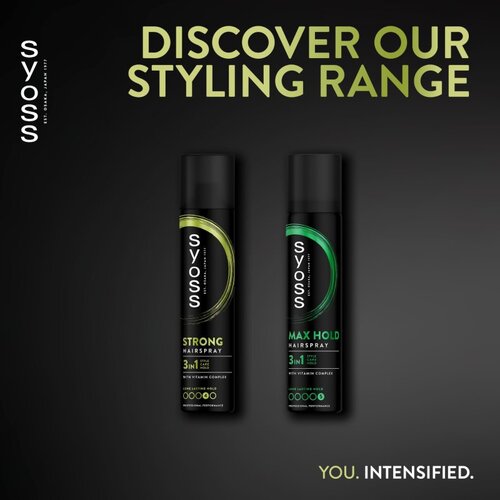 Syoss Strong Hold Hairspray ekstra utrjevalni lak za lase 3v1 300 ml Slike