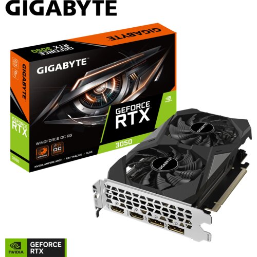 Gigabyte nvidia geforce rtx 3050 windforce oc 6GB 96bit GV-N3050WF2OC-6GD grafička karta Slike