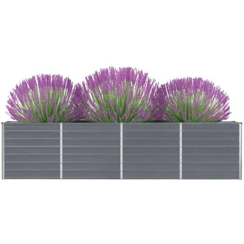 Maison Chic Dvignjeno Cvetlično korito - Cvetlični Lonec 320x40x77 cm pocinkano jeklo sivo, (21788686) Slike