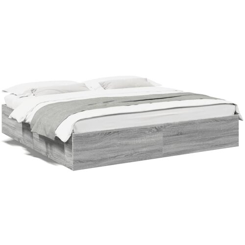vidaXL Okvir za krevet boja hrasta 200x200 cm od konstruiranog drva Cene