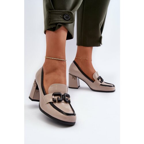 Kesi Women's High Heel Pumps Patent Beige D&A Slike