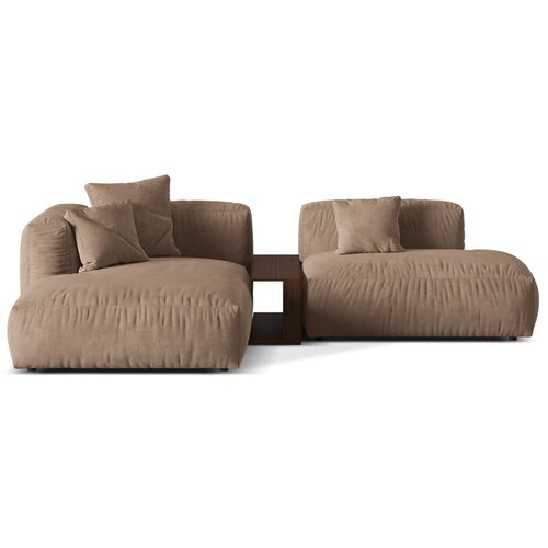 Micadoni Svjetlo smeđa kutna garnitura od boucl&amp;eacute; tkanine (s lijevim kutom) Martina &amp;ndash; Home Slike