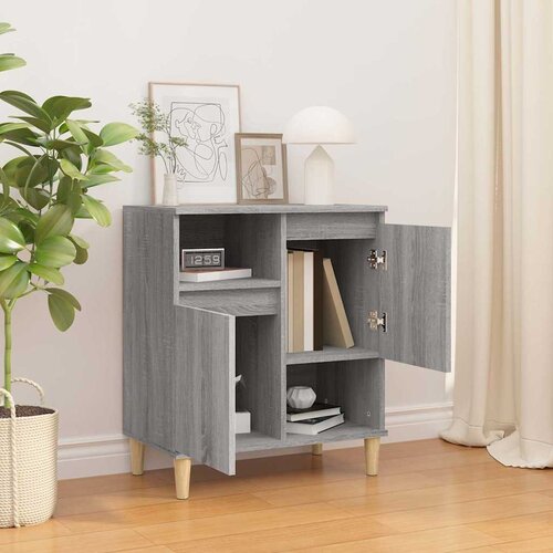  Komoda sivog hrasta sonome 60x35x70 cm od konstruiranog drva Siva Slike
