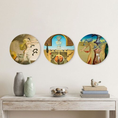 WALLXPERT 3YMDF11897 Multicolor Decorative MDF Painting (3 Pieces) Cene