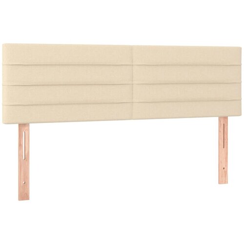  Krevet s oprugama i madracem krem 140 x 190 cm od tkanine Slike