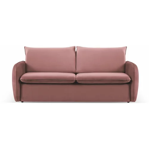 Cosmopolitan Design Rožnata žametna raztegljiva sedežna garnitura 214 cm Vienna –