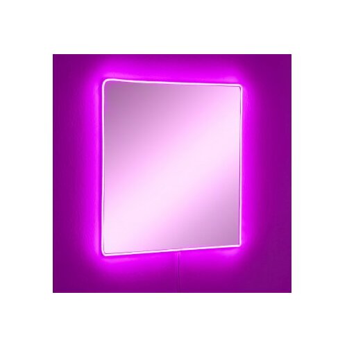 Hanah home ogledalo sa led osvetljenjem square 50x50 cm pink Slike