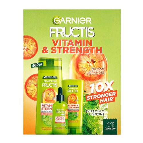 Garnier Fructis Vitamin &amp;amp; Strength &amp;scaron;ampon &amp;scaron;ibki in oslabljeni lasje izpadajoči lasje za ženske Slike