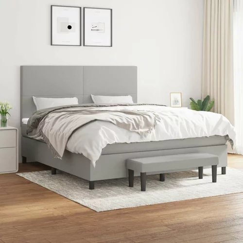  Box spring postelja z vzmetnico svetlo siva 160x200 cm žamet, (20790991)