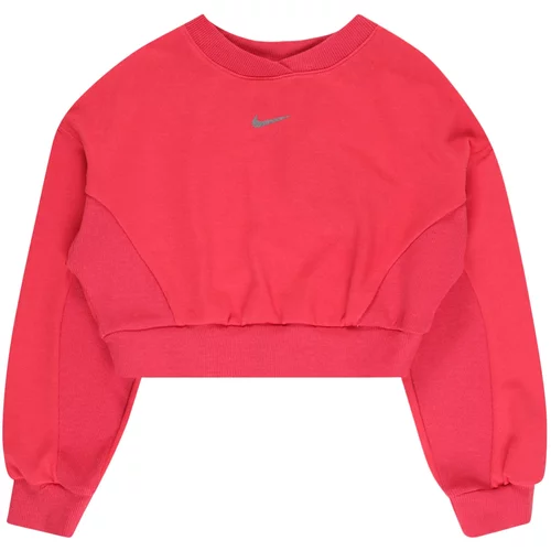 Nike Sportska sweater majica tamo siva / roza