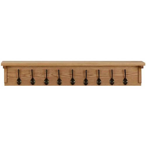 VidaXL Obe&amp;scaron;alo za pla&amp;scaron;če 90x16x16 cm trdna hrastovina Slike